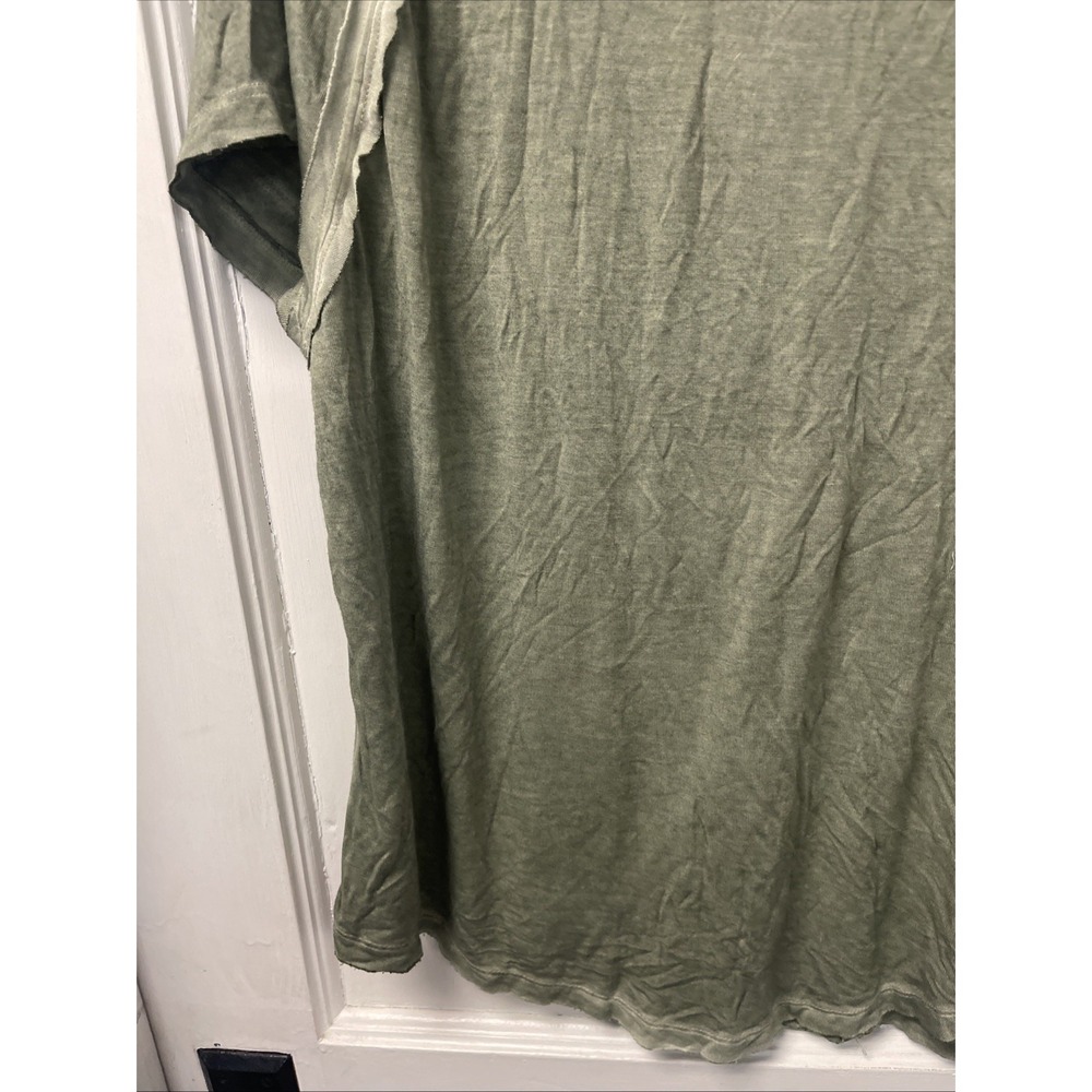 Zenana Outfitters Oversized S Moss Green Short Sleeve Raglan Tee Easily Fit 1X - Picture 6 of 12